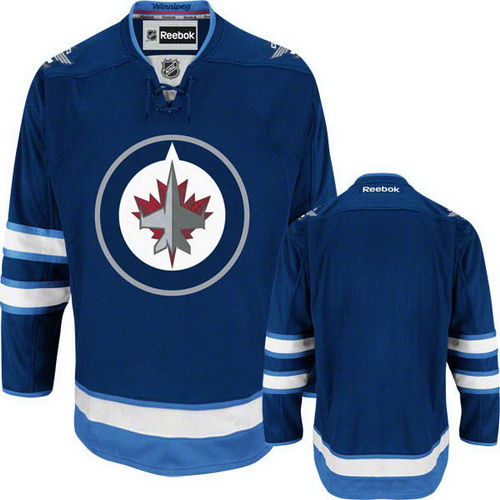 Fashionable and durable Blank Blue NHL Winnipeg Jets Hockey Jersey